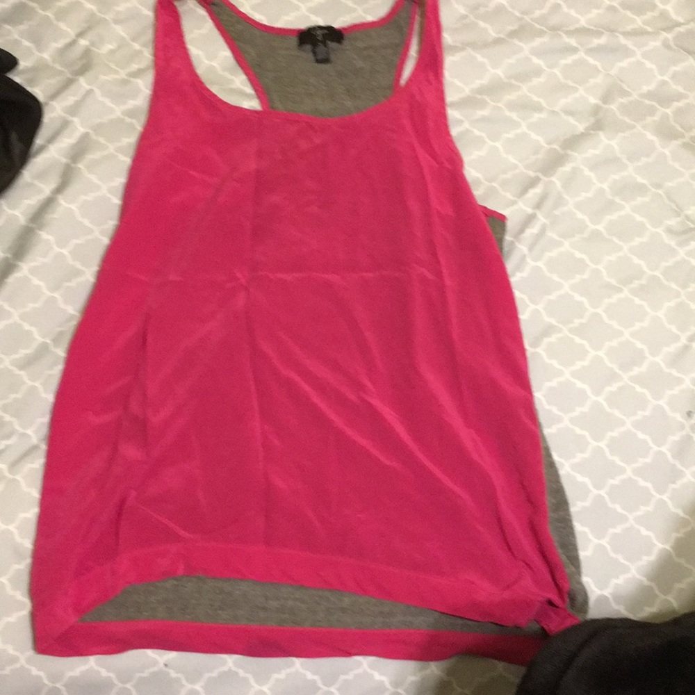 I am selling a pink and gray tank top.